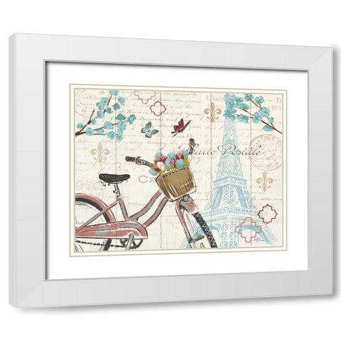 Paris Tour I White Modern Wood Framed Art Print with Double Matting by Penner, Janelle