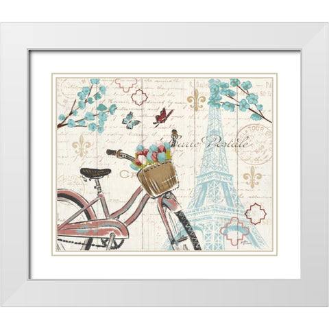 Paris Tour I White Modern Wood Framed Art Print with Double Matting by Penner, Janelle