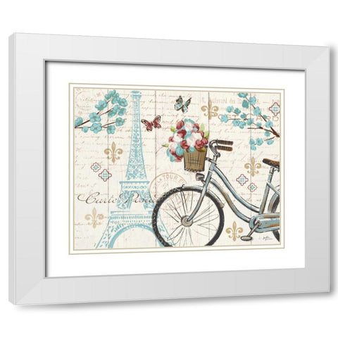 Paris Tour II White Modern Wood Framed Art Print with Double Matting by Penner, Janelle