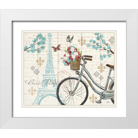 Paris Tour II White Modern Wood Framed Art Print with Double Matting by Penner, Janelle