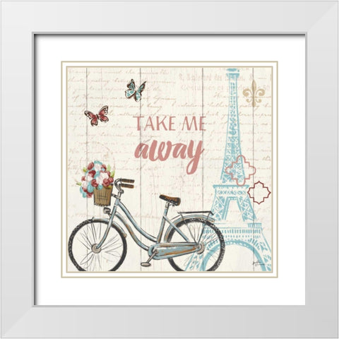 Paris Tour III White Modern Wood Framed Art Print with Double Matting by Penner, Janelle