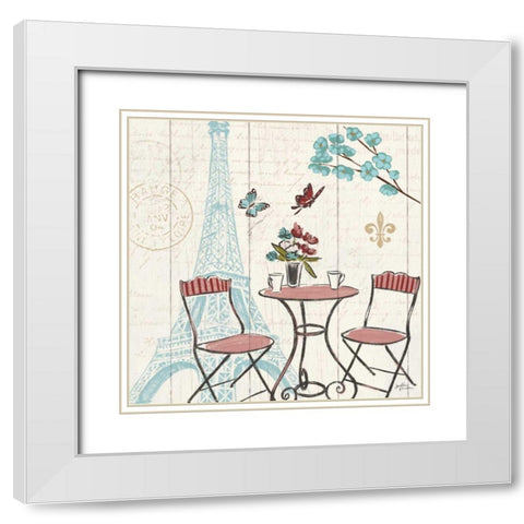 Paris Tour VI White Modern Wood Framed Art Print with Double Matting by Penner, Janelle