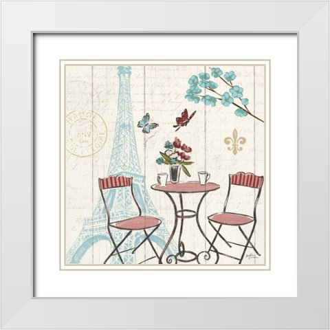 Paris Tour VI White Modern Wood Framed Art Print with Double Matting by Penner, Janelle