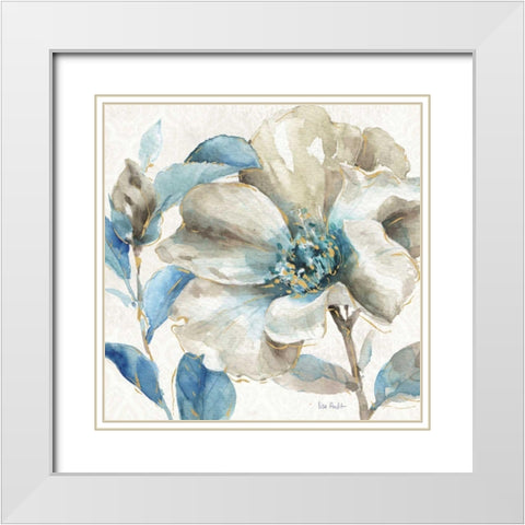 Indigold IV White Modern Wood Framed Art Print with Double Matting by Audit, Lisa