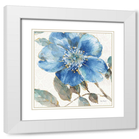 Indigold V White Modern Wood Framed Art Print with Double Matting by Audit, Lisa