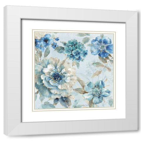 Indigold IX White Modern Wood Framed Art Print with Double Matting by Audit, Lisa