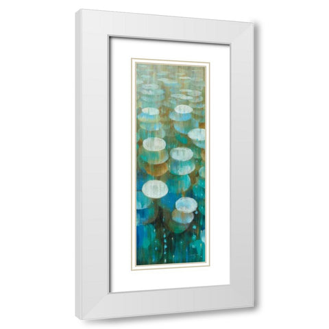 Raindrops II White Modern Wood Framed Art Print with Double Matting by Nai, Danhui