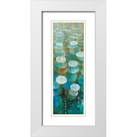 Raindrops II White Modern Wood Framed Art Print with Double Matting by Nai, Danhui