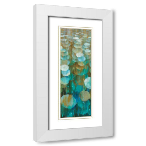 Raindrops III White Modern Wood Framed Art Print with Double Matting by Nai, Danhui