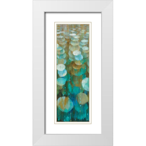 Raindrops III White Modern Wood Framed Art Print with Double Matting by Nai, Danhui