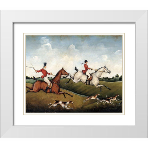 The Hunt Crop White Modern Wood Framed Art Print with Double Matting by Brown, David Carter