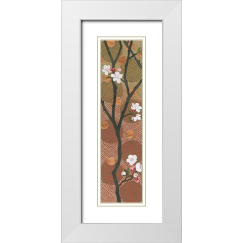 Cherry Blossoms Panel I Crop White Modern Wood Framed Art Print with Double Matting by Lovell, Kathrine