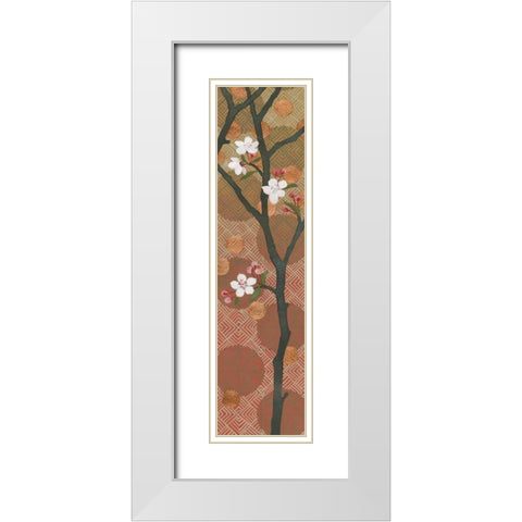 Cherry Blossoms Panel II Crop White Modern Wood Framed Art Print with Double Matting by Lovell, Kathrine