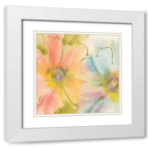 Rainbow Cosmos I White Modern Wood Framed Art Print with Double Matting by Paschke, Chris