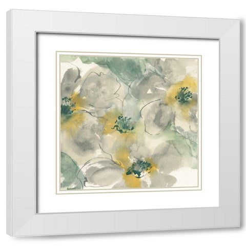 Silver Quince II White Modern Wood Framed Art Print with Double Matting by Paschke, Chris