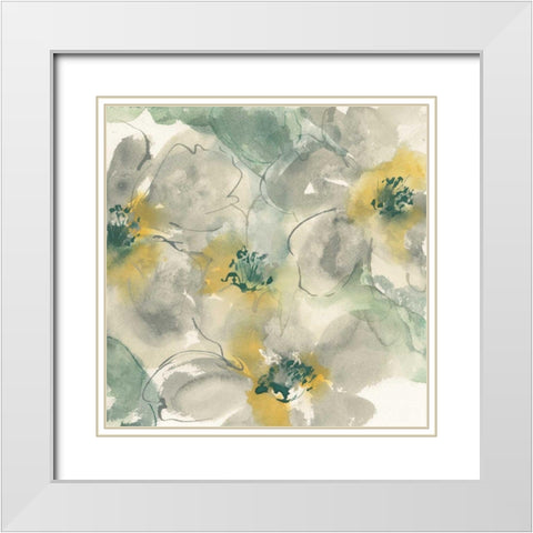Silver Quince II White Modern Wood Framed Art Print with Double Matting by Paschke, Chris