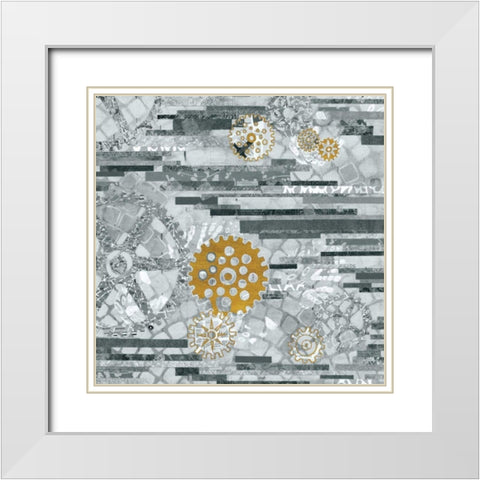 EU Timetable II BW White Modern Wood Framed Art Print with Double Matting by Ferguson, Kathy