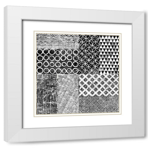 Maki Tile XVI White Modern Wood Framed Art Print with Double Matting by Lovell, Kathrine
