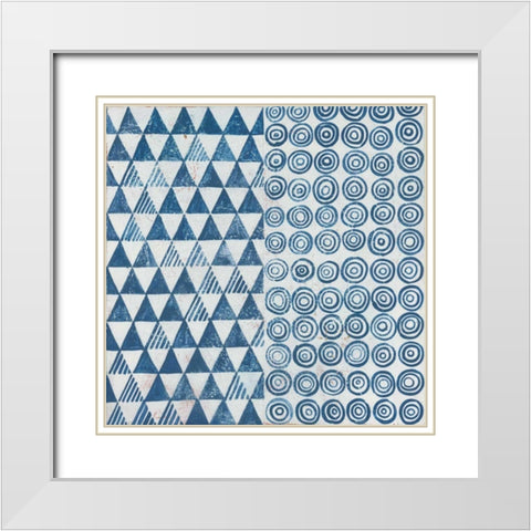 Maki Tile I White Modern Wood Framed Art Print with Double Matting by Lovell, Kathrine