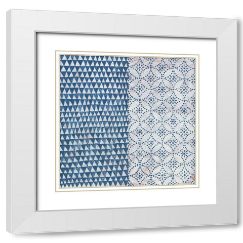 Maki Tile IV White Modern Wood Framed Art Print with Double Matting by Lovell, Kathrine