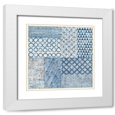 Maki Tile XVI White Modern Wood Framed Art Print with Double Matting by Lovell, Kathrine