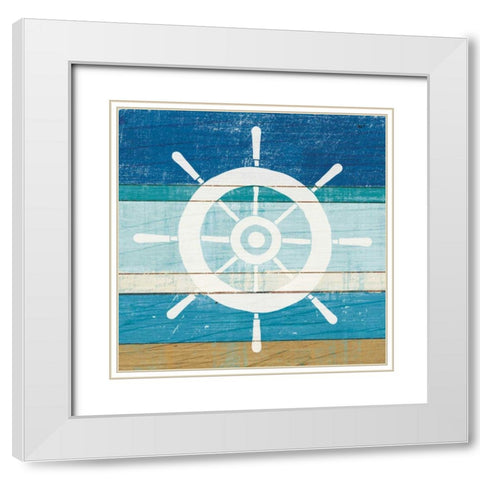 Beachscape VI Helm White White Modern Wood Framed Art Print with Double Matting by Mullan, Michael