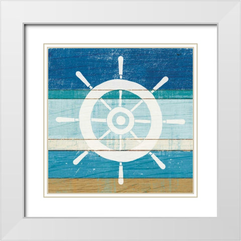 Beachscape VI Helm White White Modern Wood Framed Art Print with Double Matting by Mullan, Michael
