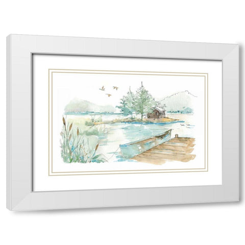 Lakehouse II on White White Modern Wood Framed Art Print with Double Matting by Tavoletti, Anne