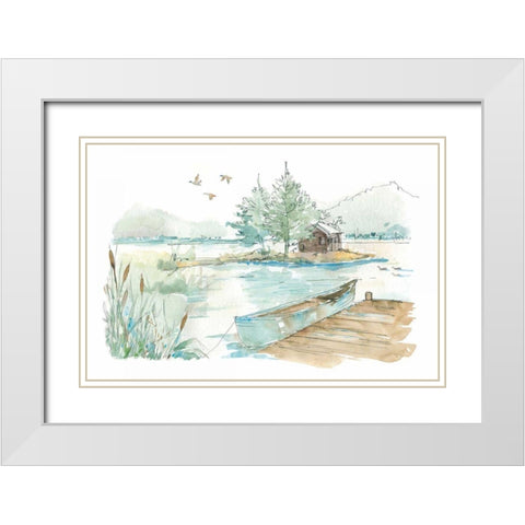 Lakehouse II on White White Modern Wood Framed Art Print with Double Matting by Tavoletti, Anne