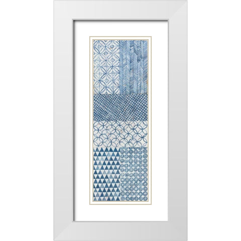 Maki Tile Panel I White Modern Wood Framed Art Print with Double Matting by Lovell, Kathrine