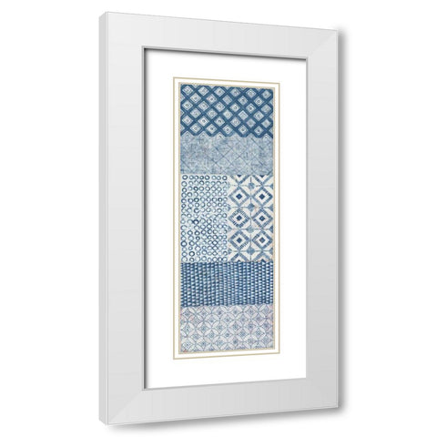 Maki Tile Panel II White Modern Wood Framed Art Print with Double Matting by Lovell, Kathrine