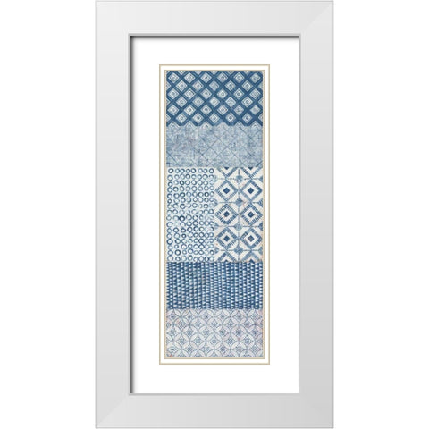 Maki Tile Panel II White Modern Wood Framed Art Print with Double Matting by Lovell, Kathrine