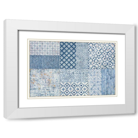 Maki Tile XVII White Modern Wood Framed Art Print with Double Matting by Lovell, Kathrine