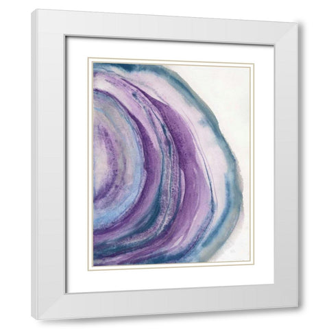 Watercolor Geode II White Modern Wood Framed Art Print with Double Matting by Paschke, Chris