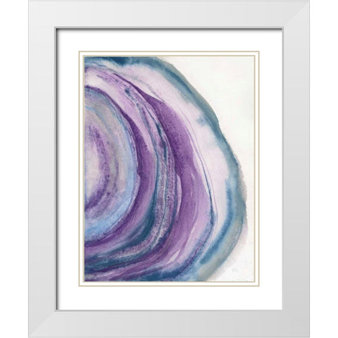 Watercolor Geode II White Modern Wood Framed Art Print with Double Matting by Paschke, Chris