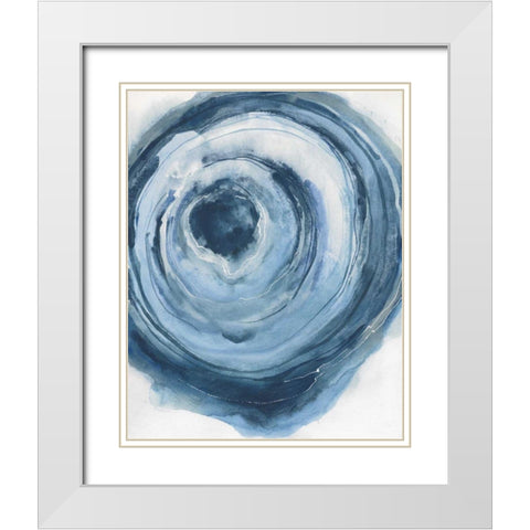 Watercolor Geode III White Modern Wood Framed Art Print with Double Matting by Paschke, Chris