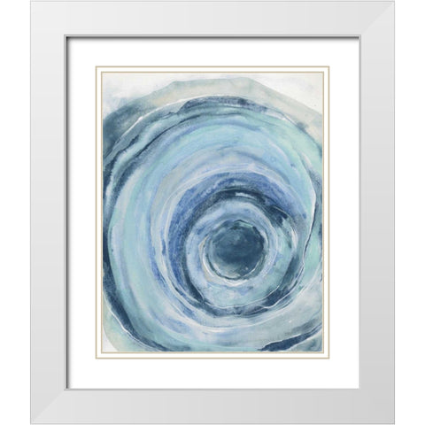 Watercolor Geode IX White Modern Wood Framed Art Print with Double Matting by Paschke, Chris