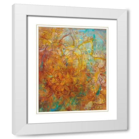 Bohemian Abstract Bright White Modern Wood Framed Art Print with Double Matting by Nai, Danhui