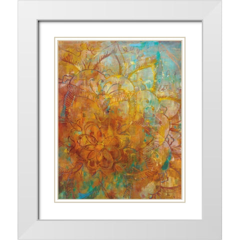 Bohemian Abstract Bright White Modern Wood Framed Art Print with Double Matting by Nai, Danhui