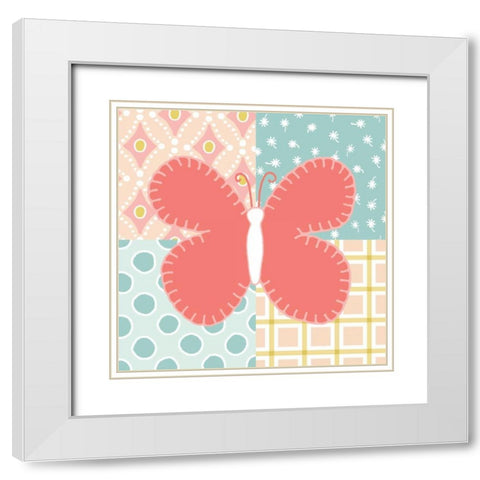 Baby Quilt III White Modern Wood Framed Art Print with Double Matting by Grove, Beth