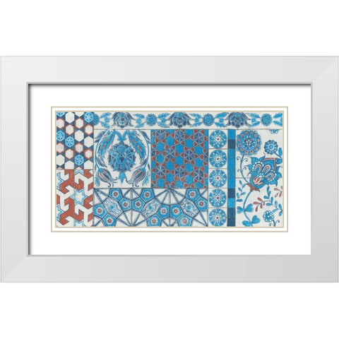 Turkish Tiles White Modern Wood Framed Art Print with Double Matting by Lovell, Kathrine