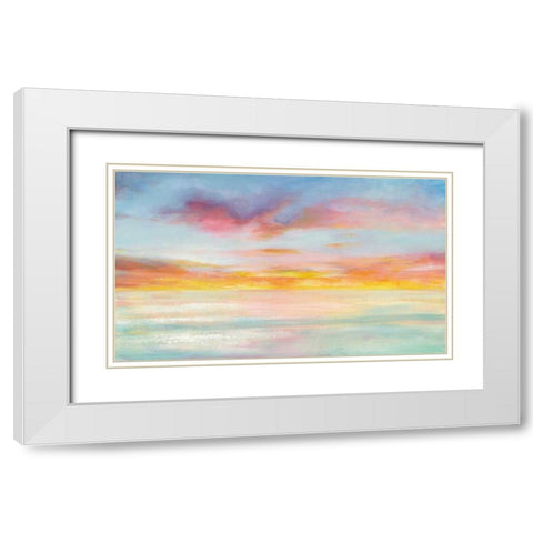 Pastel Sky White Modern Wood Framed Art Print with Double Matting by Nai, Danhui