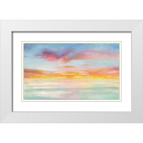 Pastel Sky White Modern Wood Framed Art Print with Double Matting by Nai, Danhui