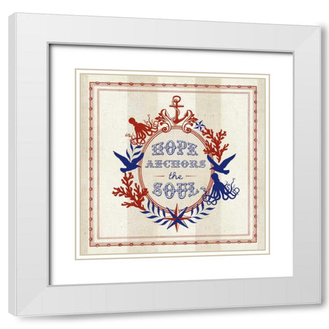 Nautical Wisdom II White Modern Wood Framed Art Print with Double Matting by Studio Mousseau