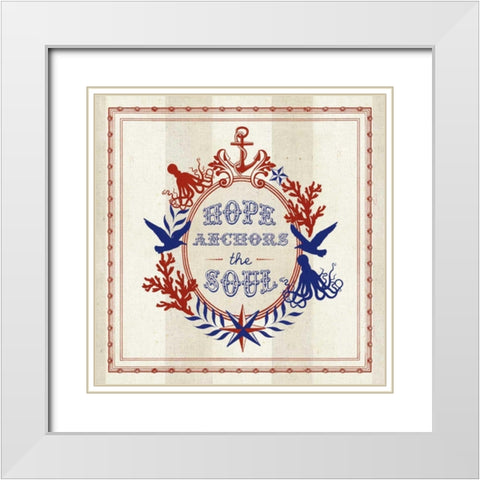 Nautical Wisdom II White Modern Wood Framed Art Print with Double Matting by Studio Mousseau