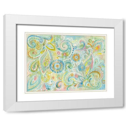 Spring Dream Paisley White Modern Wood Framed Art Print with Double Matting by Nai, Danhui