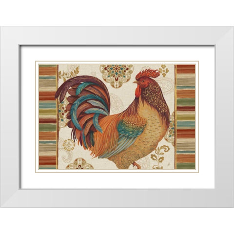 Rooster Rainbow IVA White Modern Wood Framed Art Print with Double Matting by Brissonnet, Daphne