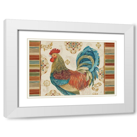 Rooster Rainbow IIA White Modern Wood Framed Art Print with Double Matting by Brissonnet, Daphne