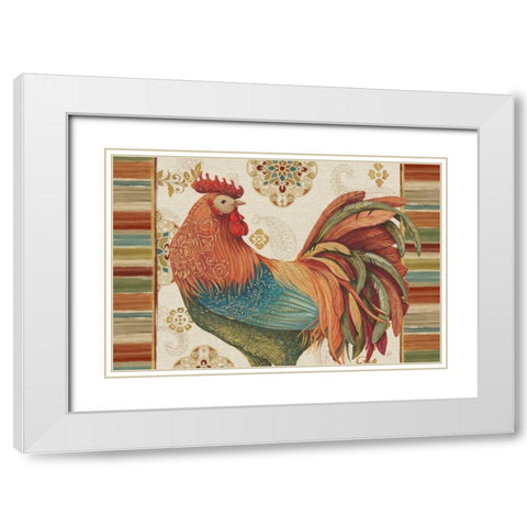 Rooster Rainbow IA White Modern Wood Framed Art Print with Double Matting by Brissonnet, Daphne