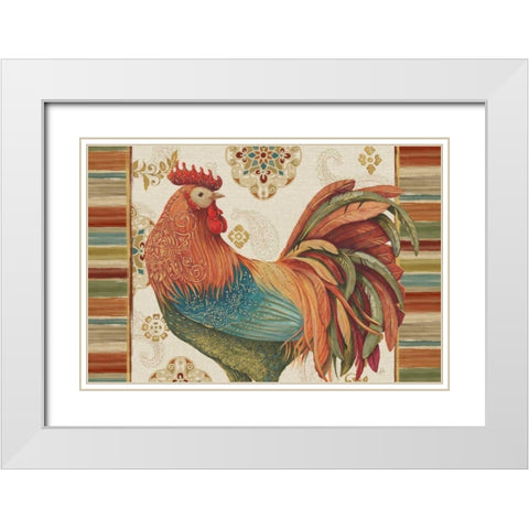 Rooster Rainbow IA White Modern Wood Framed Art Print with Double Matting by Brissonnet, Daphne